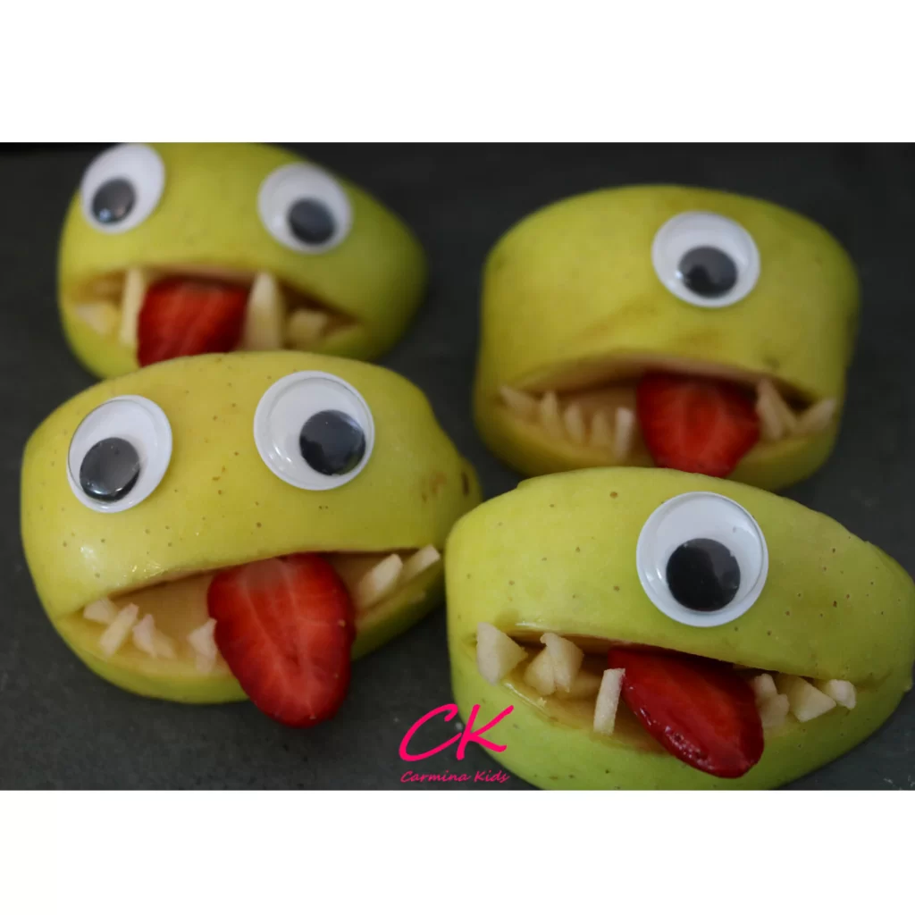 Monstruos de manzana | Catering saludable en Halloween